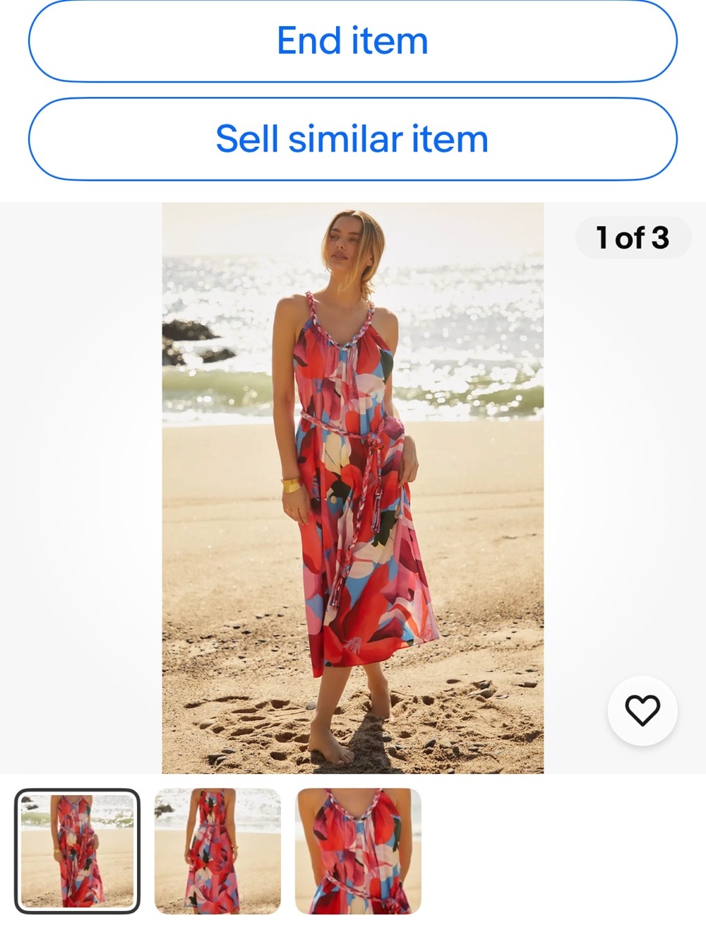 Farm Rio Floral Summer Midi Dress - Women's XS Beaded Tassels